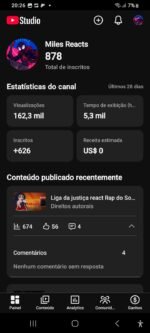 CANAL COM QUASE 900 INSCRITOS MONETIZADO - Imagem 5