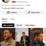 Canal de shorts bem engajado barato, quase 16 k com poucos vídeos