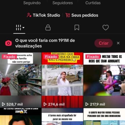Conta tiktok com mas 4 mil seguidores