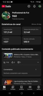 CANAL MONETIZADO DE FUTEBOL 960 INSCRITOS COM BONS NÚMERO SO POSTAR E GANHAR UM DINHEIRO COM ELE
