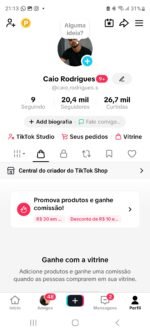 Conta Tik tok shop ativo sem documento