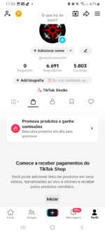 CONTA TIKTOK SHOP BR 6.700 SEGUIDORES