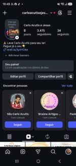 🚨🙏✨ ACHADO RARO! INSTAGRAM RELIGIOSO “CARLO ACUTIS” +3.4K SEGUIDORES 💎
