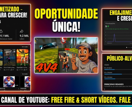🔥 CANAL DE FREE FIRE À VENDA (1.8K INSCRITOS) 🔥 Oportunidade incrível para gamers! Canal focado em Free Fire e Shorts, com mais de 187 mil visualizações totais e público super engajado (maioria entre 18 e 34 anos). ⚠️ Aviso: O canal NÃO é monetizado, mas tem base 100% orgânica e histórico totalmente limpo, ideal para você assumir e monetizar rápido!