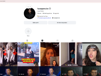 Conta do instagram com 29mil inscritos com vários videos virais.