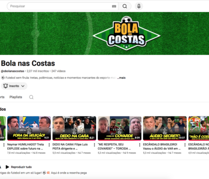 CANAL YOUTUBE MONETIZADO | 2k INSCRITOS | NICHO NOTÍCIAS E TRETAS DE FUTEBOL - alto poder viral ⚽
