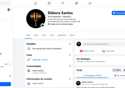 Página do Facebook 10k de seguidores