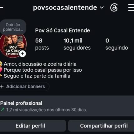 Conta Instagram totalmente engajamento seguidores Br reais