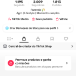 Conta TikTok +2k TikTok Shop habilitada