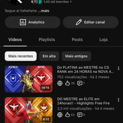 VENDE-SE CANAL MONETIZADO DE FREE FIRE