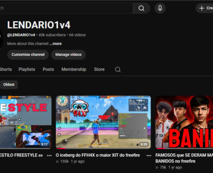 Canal de FREEFIRE de 40K inscritos MONETIZADO