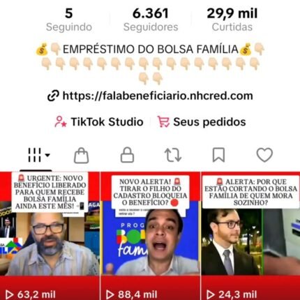 TIKTOK 6.3k 🚀 • NICHO FINANÇAS/BOLSA FAMÍLIA 💰 • VÍDEOS VIRAIS 🔥