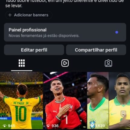 Perfil do Instagram de Futebol com 10 mil seguidores