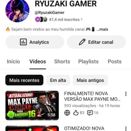 VENDO CANAL NO YOUTUBE 47K INSCRITOS