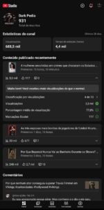 Canal YouTube Shorts Dark Pedia - 688 Mil Views em 28 Dias