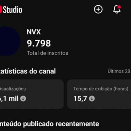 CANAL YOUTUBE 9,7K INSCRITOS