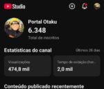 Canal Geek/Anime em alta:+6k inscritos recentes+ 470k viw 28 dias. Vender rapido R$ 400
