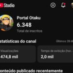 Canal Geek/Anime em alta:+6k inscritos recentes+ 470k viw 28 dias. Vender rapido R$ 400