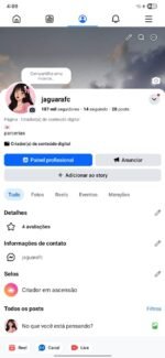 Pagina de 187 mil seguidores reais com alto engajamento, excelente para divulgação