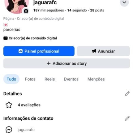 Pagina de 187 mil seguidores reais com alto engajamento, excelente para divulgação