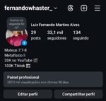 Instagram 33K seguidores brasileiros 🇧🇷