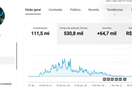 CANAL DE 64 MIL INSCRITOS - +R$14.000 DE FATURAMENTO!