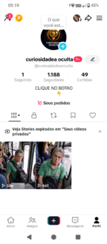 Conta TikTok curiosidade