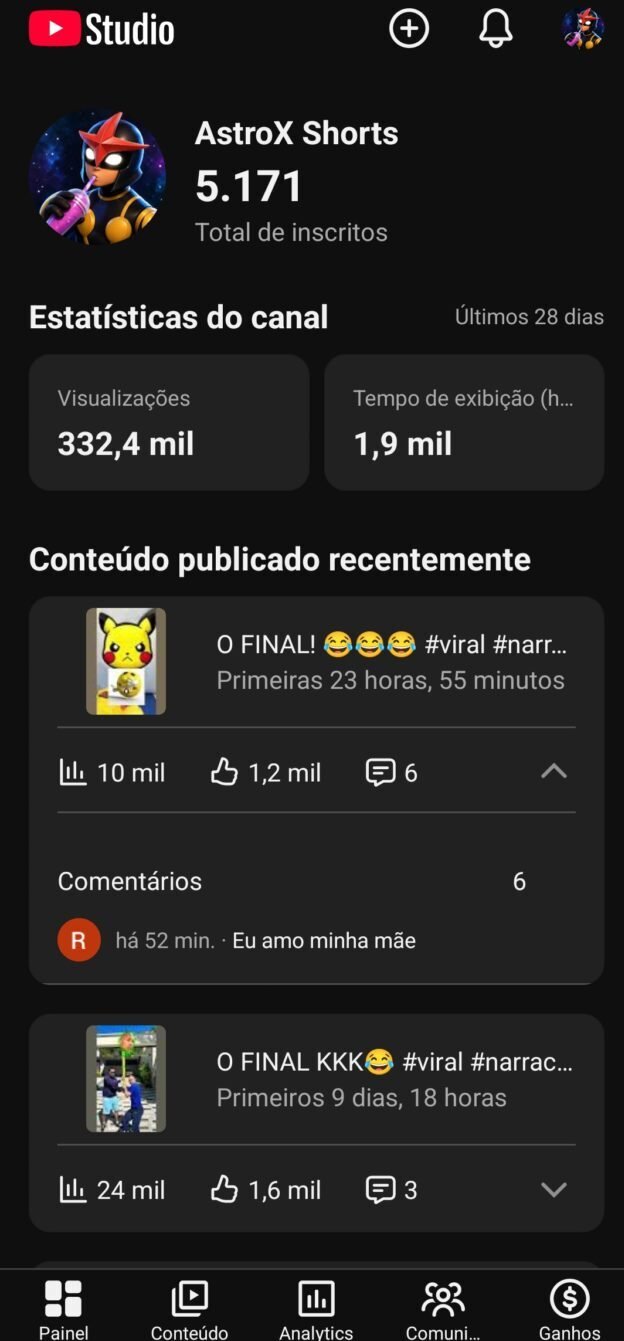 cropped-cropped-Screenshot_20260618-131337.jpg Canal YouTube Shorts à Venda | Canal YouTube Shorts Viral | 5.171 Inscritos | 332 Mil Visualizações - Imagem 1