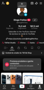 Página do TikTok 15k de seguidores monetizada e sem restrições