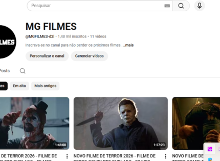 Canal com 1,65 mil inscritos e crescendo rápido, bom para ganhar dinheiro com parcerias e monetização