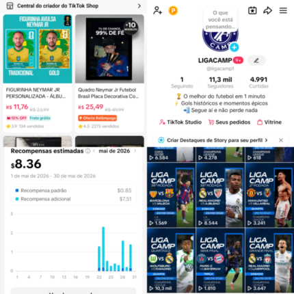 🔥 VENDO CONTA TIKTOK MONETIZADA 💰 | Já faturando + TikTok Shop liberado (Nicho Futebol)