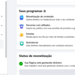 Página do Face - MONETIZADA - 7 Mil seguidores