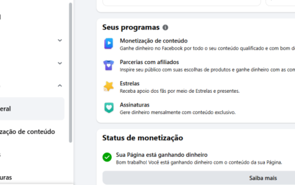 Página do Face - MONETIZADA - 7 Mil seguidores
