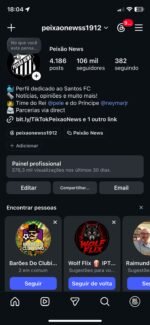 Perfil Insta SANTOS FC - 107 mil seguidores - +4k de posts - Imagem 4