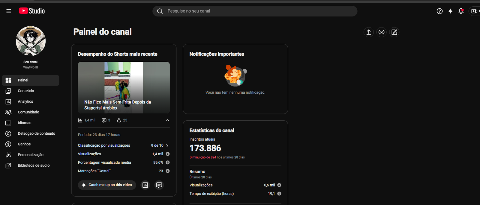 way CANAL YOU MONET | 176K SUBS👥|+11,86 MILHÃO VIEWS👀| NICHO GAMES🎮 | ATIVO GAMER PREMIUM 🚀 - Imagem 1