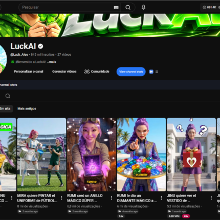 Canal YouTube Espanhol +840 Mil Inscritos | +65 Milhões de Views | Sem Strikes | Shorts Histórias