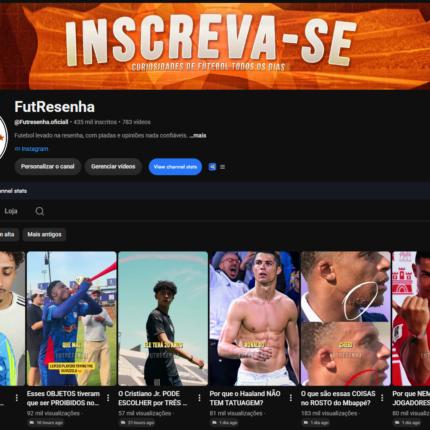 CANAL YOU MONET | +400K SUBS 👥|+190 MILHÃO VIEWS👀| FUTEBOL / SHORTS ⚽