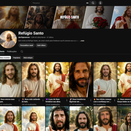 Canal YouTube - 5.080 Mil Inscritos / Nicho Religião (MUITO ENGAJADO)