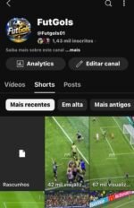 Canal De Futebol Viral Shorts 1,43Mil Inscritos, Com 2 milhões de Viws!!!✅