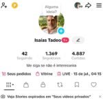 Conta TiktokShop e Live ativos, 1.369 seguidores.