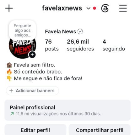 Página de Instagram 26,6k seguidores