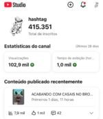 CANAL 415 MIL INSCRITOS GAMERS NÃO MONETIZADO