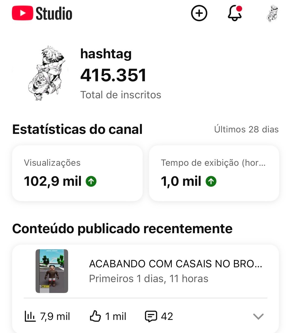 Screenshot CANAL 415 MIL INSCRITOS GAMERS NÃO MONETIZADO - Imagem 1