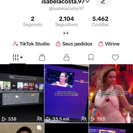 Conta Tiktok Shop ativo com 2.100 seguidores