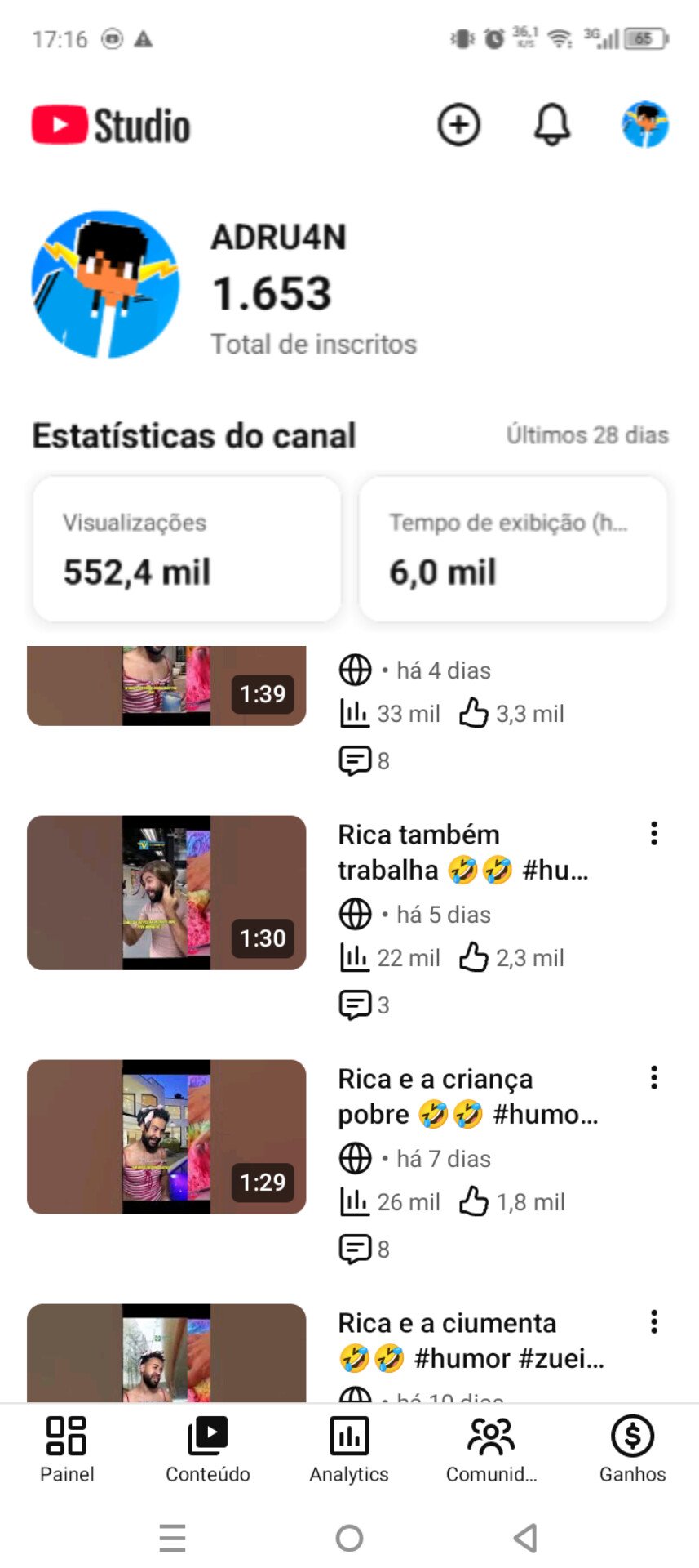 InShot_20260723_171807043 Canal do YouTube Gamer de mais de Mil inscritos!!! - Imagem 1