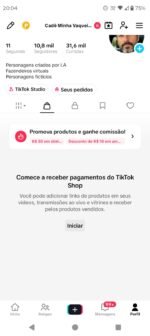 Conta TikTok com TikTok Shop Ativo – Perfil Ainda Não Personalizado - Imagem 2