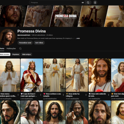 Canal YouTube com 9.080 Mil Inscritos / Nicho de Religião