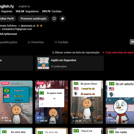 TikTok Dark de Educação (+100k de seguidores e Shop ativado)