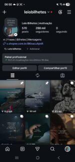 Instagram impecável 288k totalmente orgânicos engajados