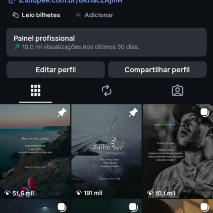 Instagram impecável 288k totalmente orgânicos engajados